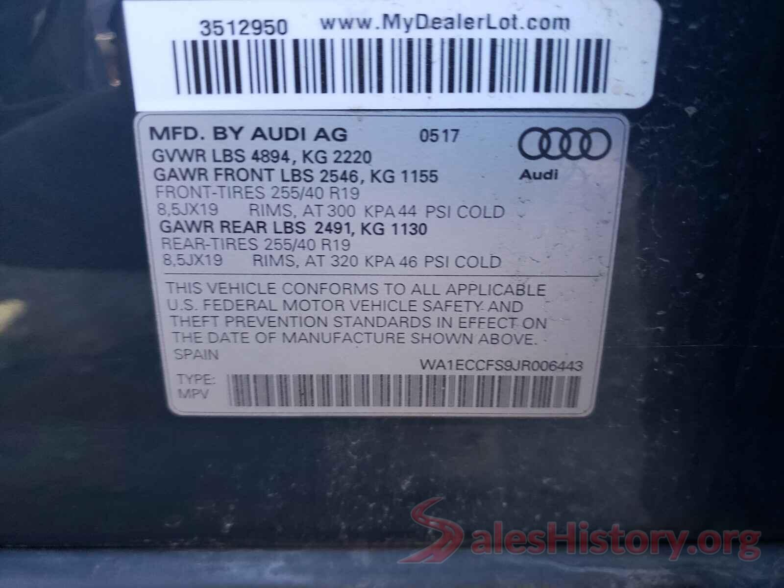 WA1ECCFS9JR006443 2018 AUDI Q3