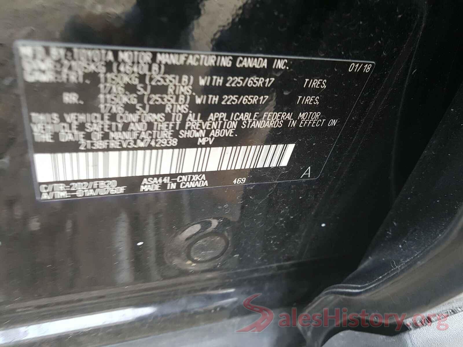 2T3BFREV3JW742938 2018 TOYOTA RAV4