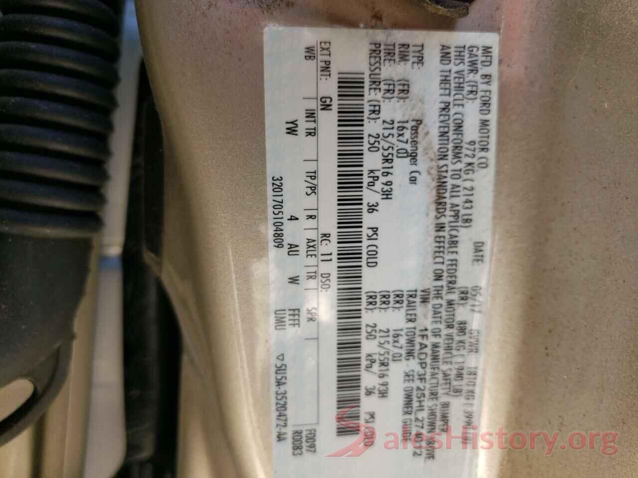 1FADP3F25HL274012 2017 FORD FOCUS