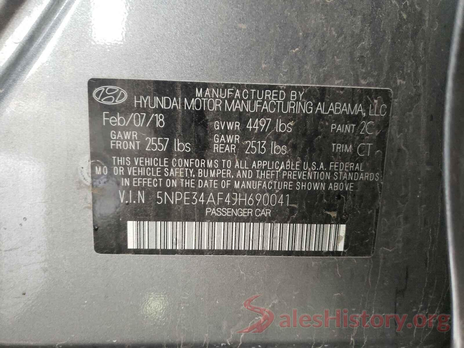 5NPE34AF4JH690041 2018 HYUNDAI SONATA