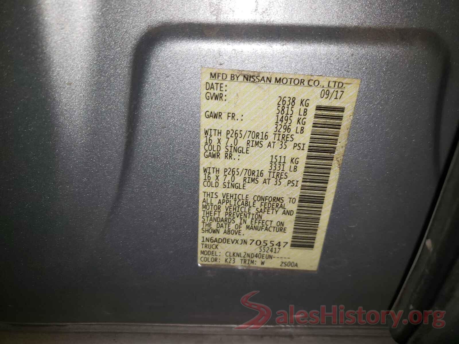 1N6AD0EVXJN705547 2018 NISSAN FRONTIER