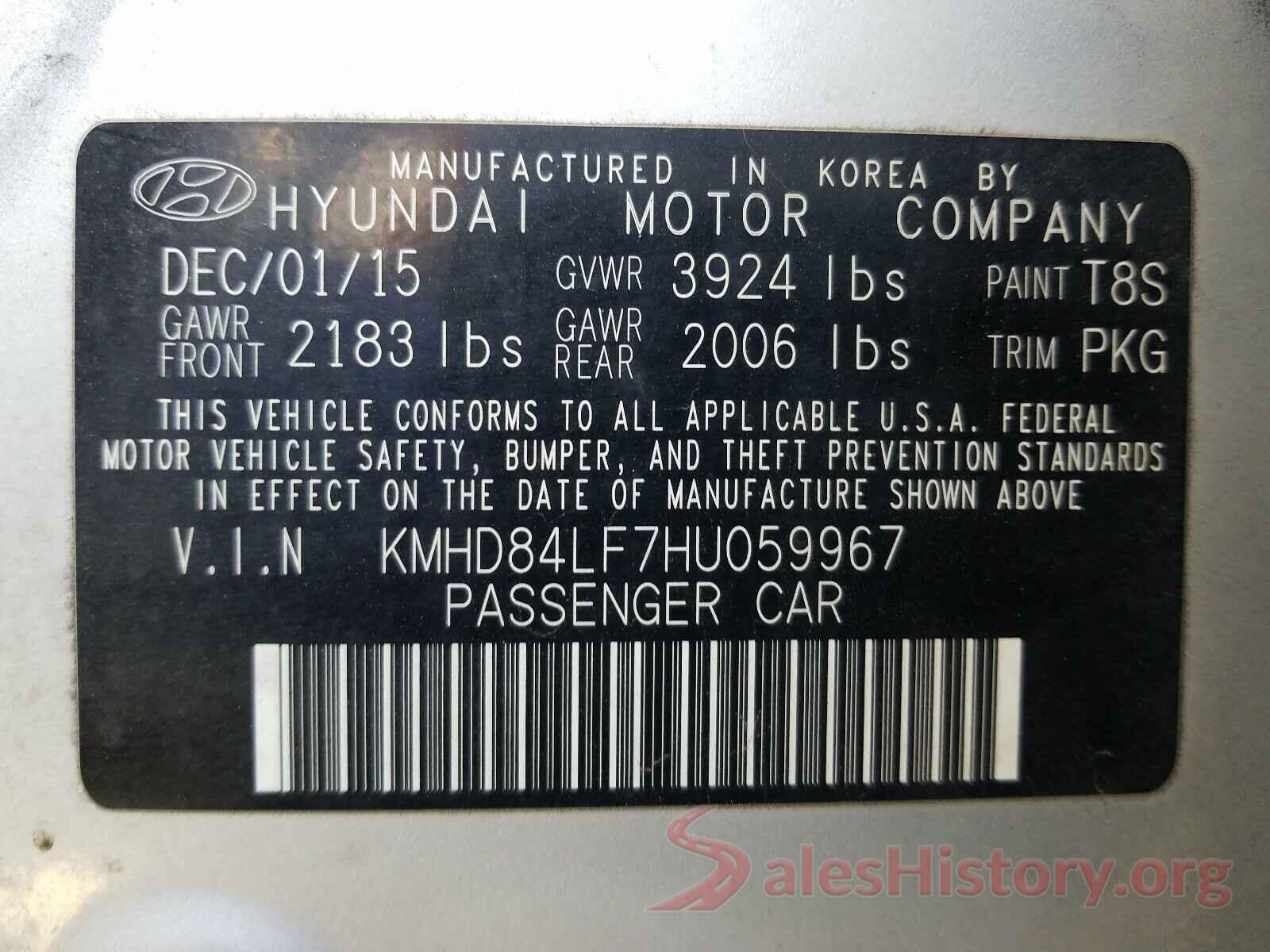 KMHD84LF7HU059967 2017 HYUNDAI ELANTRA