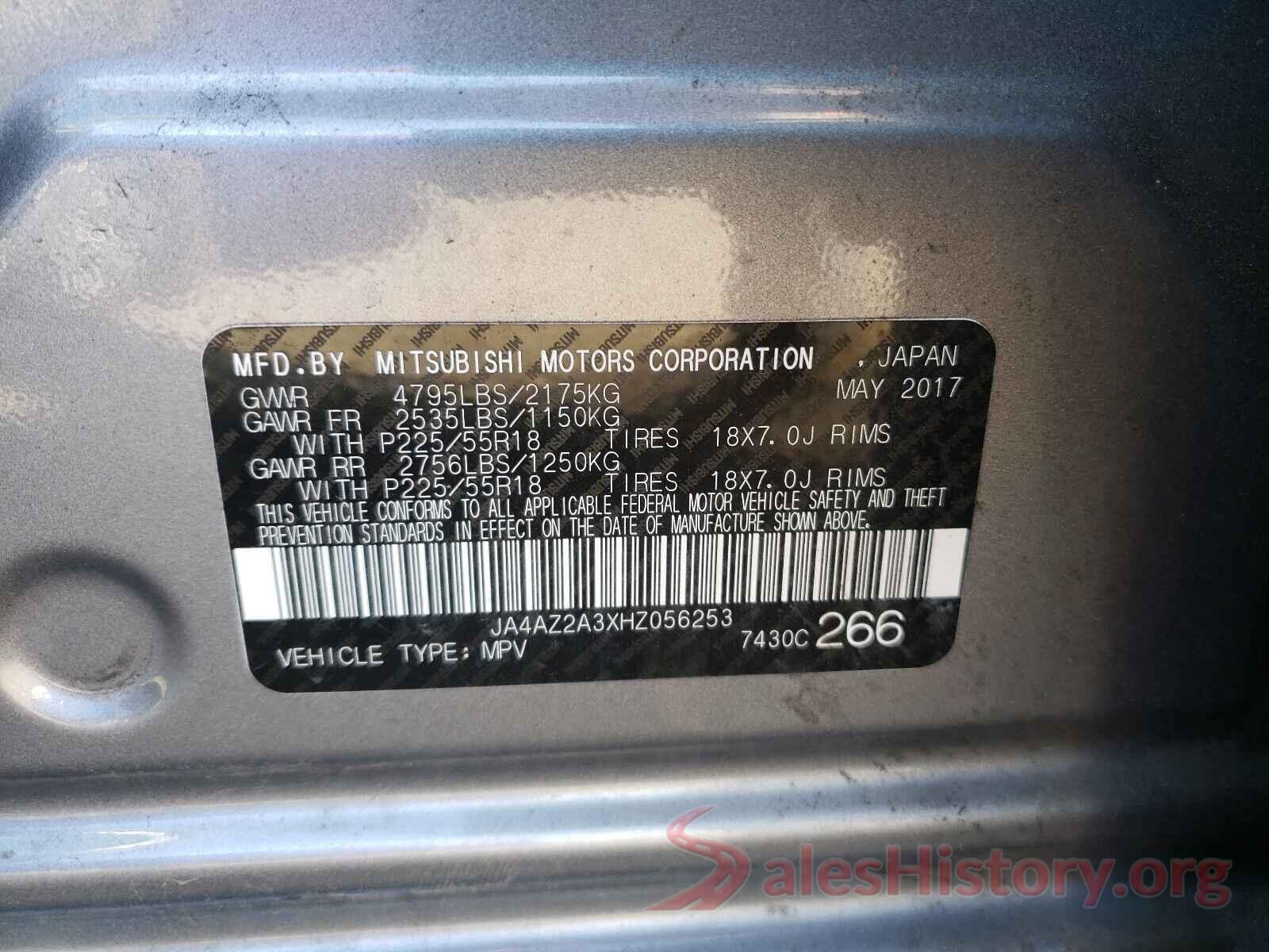 JA4AZ2A3XHZ056253 2017 MITSUBISHI OUTLANDER