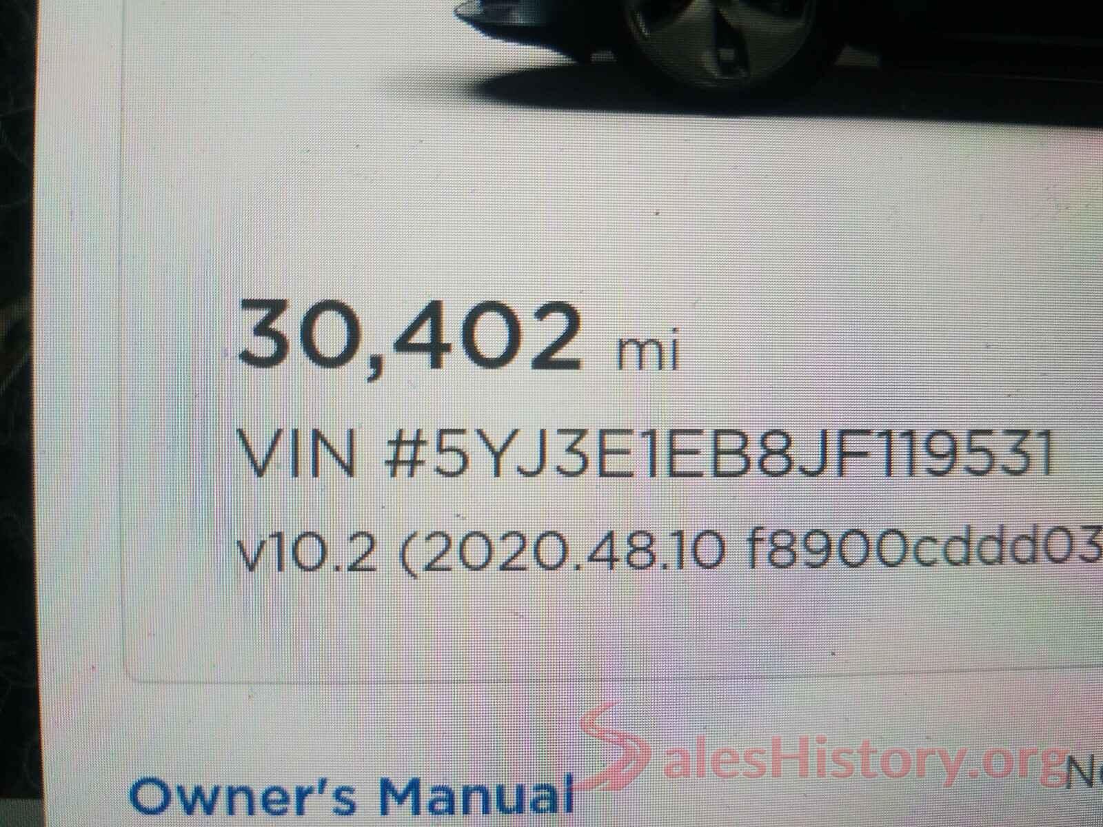 5YJ3E1EB8JF119531 2018 TESLA MODEL 3