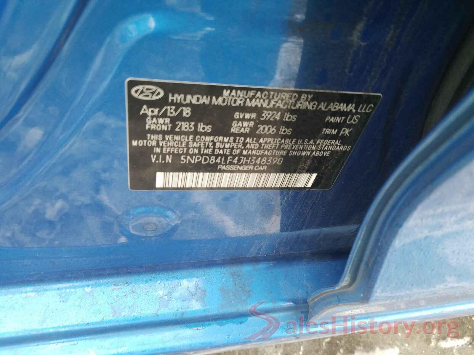 5NPD84LF4JH348390 2018 HYUNDAI ELANTRA