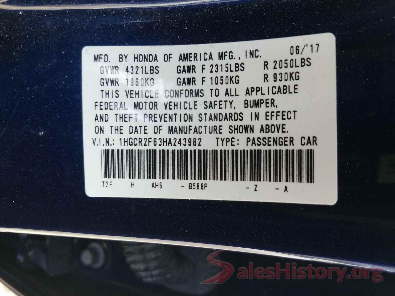 1HGCR2F63HA243982 2017 HONDA ACCORD