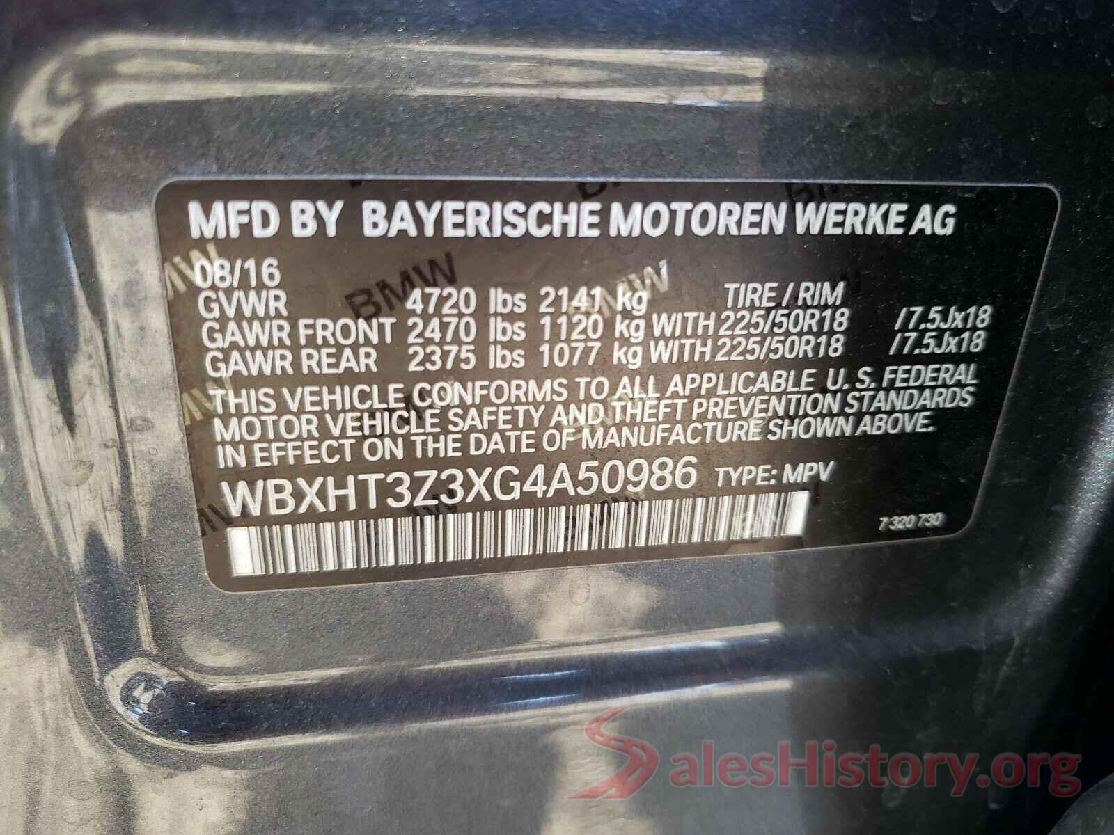 WBXHT3Z3XG4A50986 2016 BMW X1