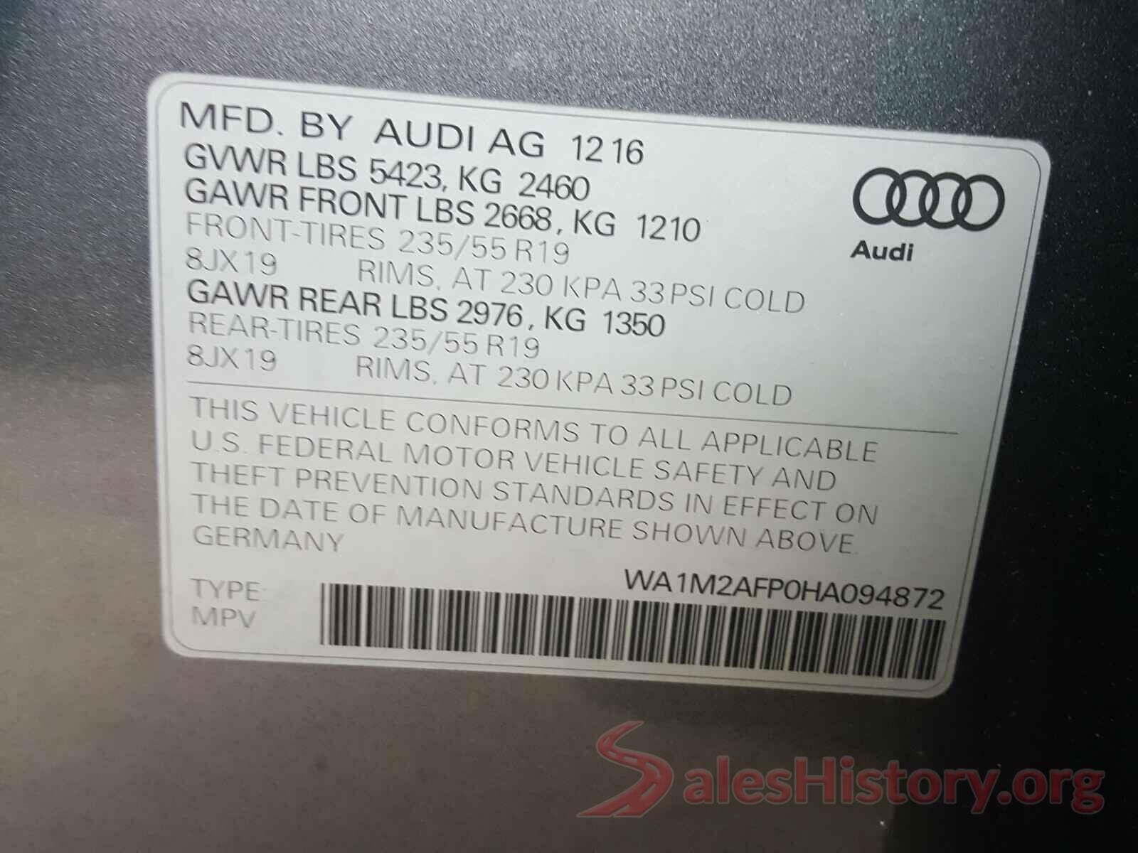 WA1M2AFP0HA094872 2017 AUDI Q5