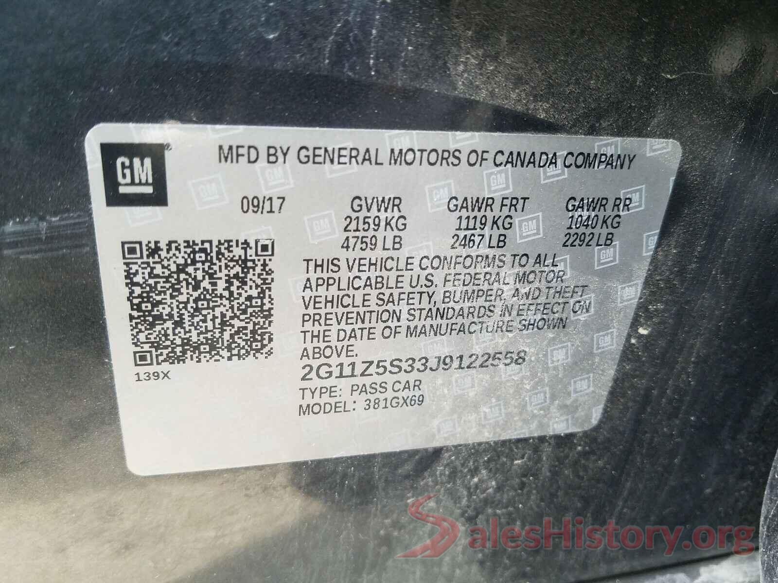 2G11Z5S33J9122558 2018 CHEVROLET IMPALA