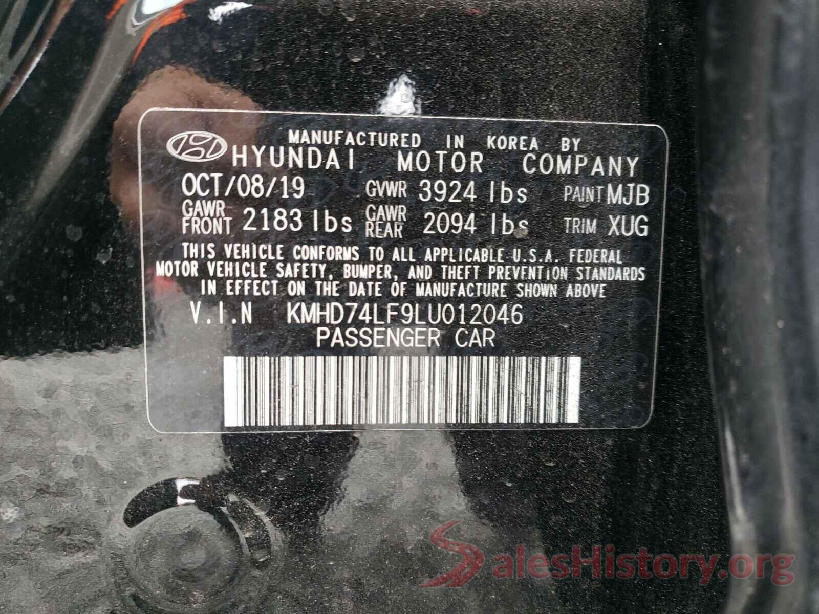 KMHD74LF9LU012046 2020 HYUNDAI ELANTRA