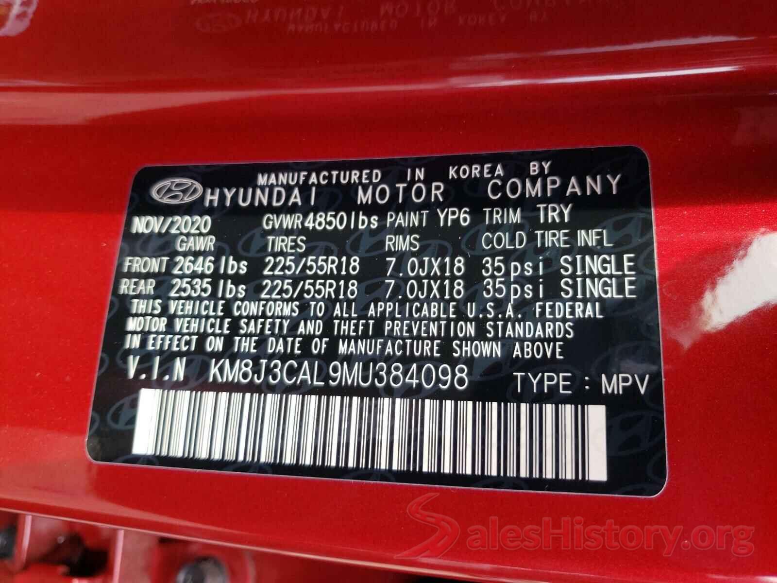 KM8J3CAL9MU384098 2021 HYUNDAI TUCSON