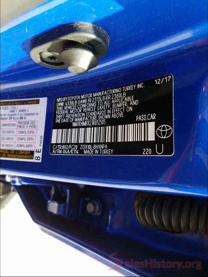 NMTKHMBX2JR052505 2018 TOYOTA C-HR