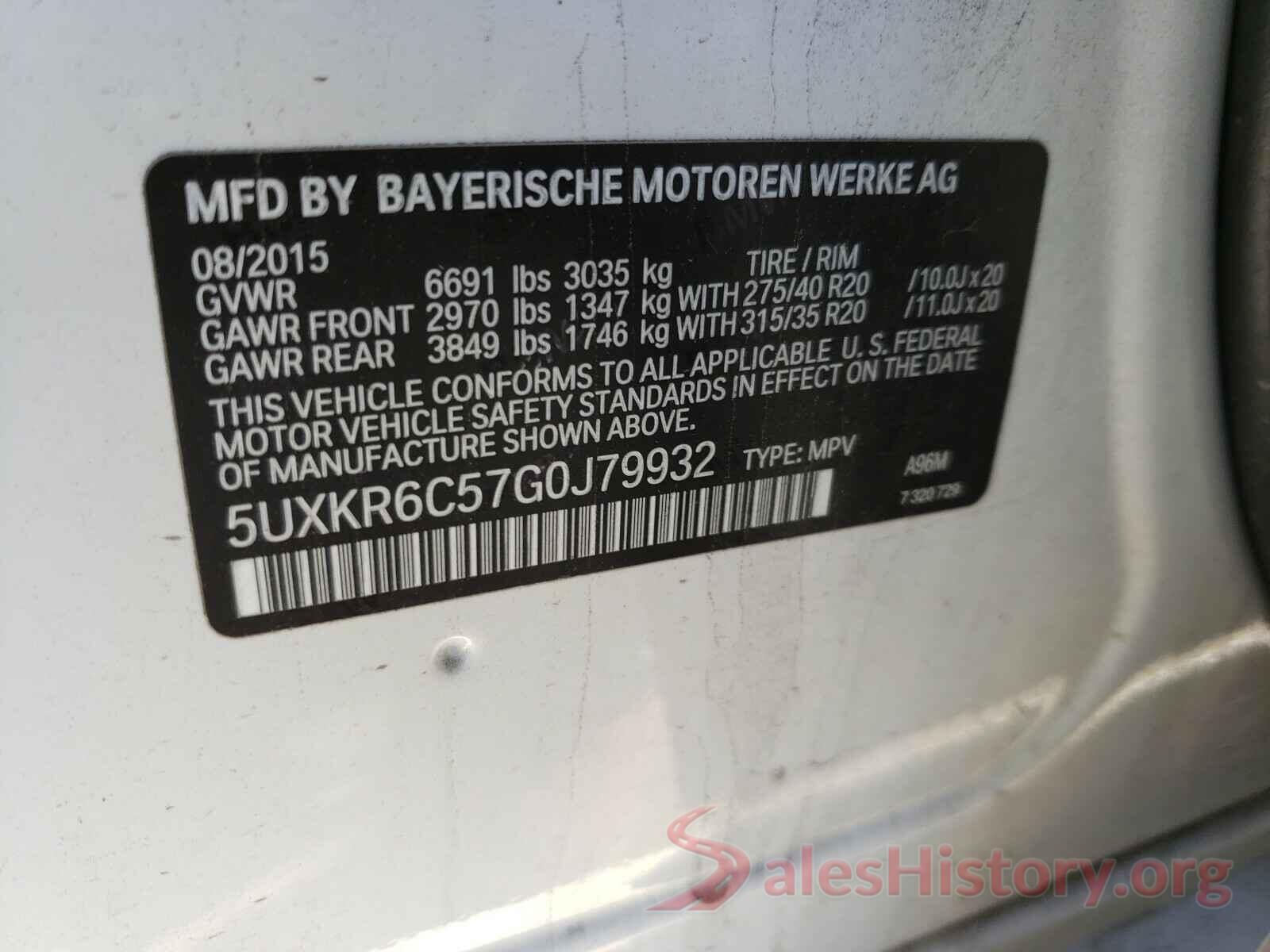 5UXKR6C57G0J79932 2016 BMW X5