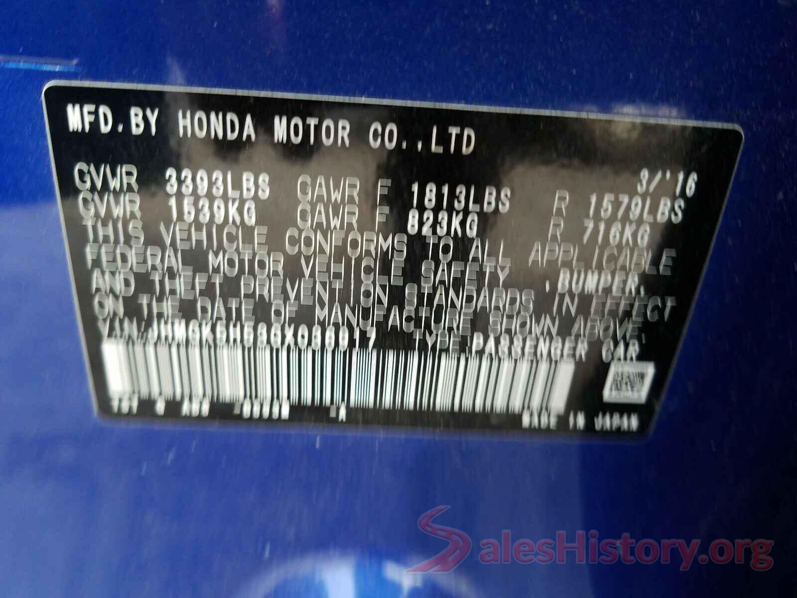 JHMGK5H53GX036917 2016 HONDA FIT