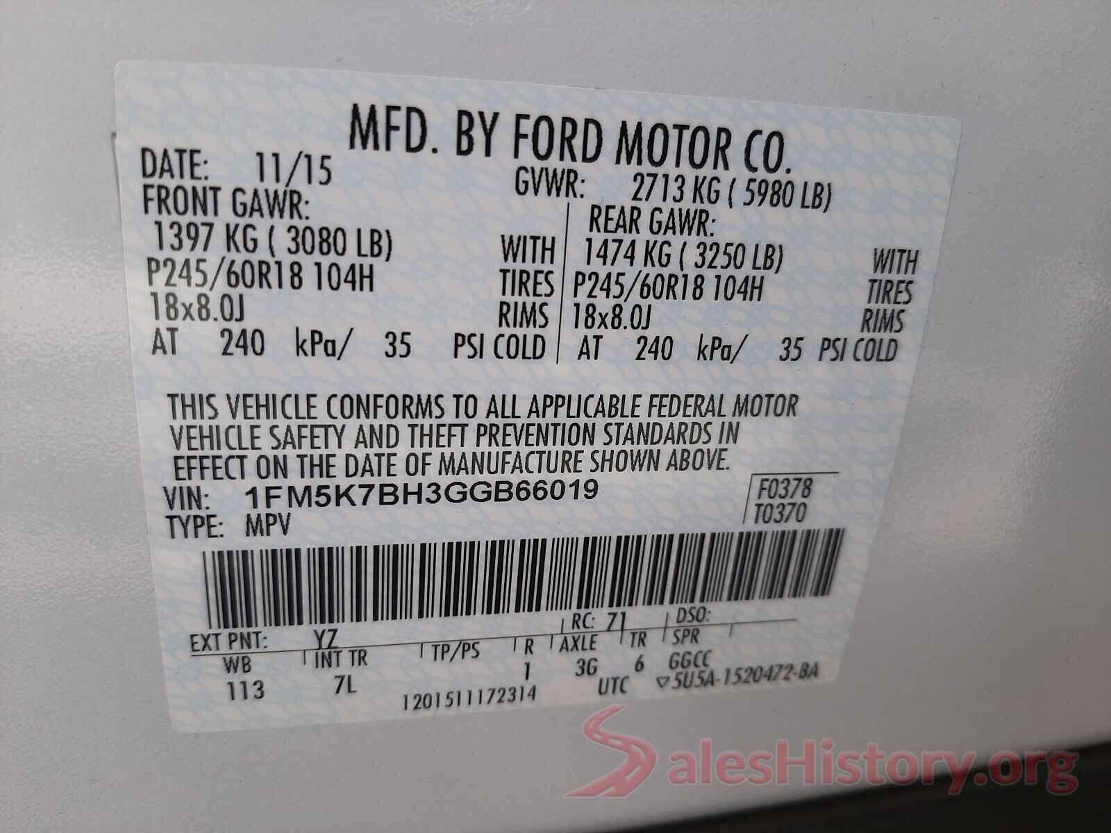 1FM5K7BH3GGB66019 2016 FORD EXPLORER