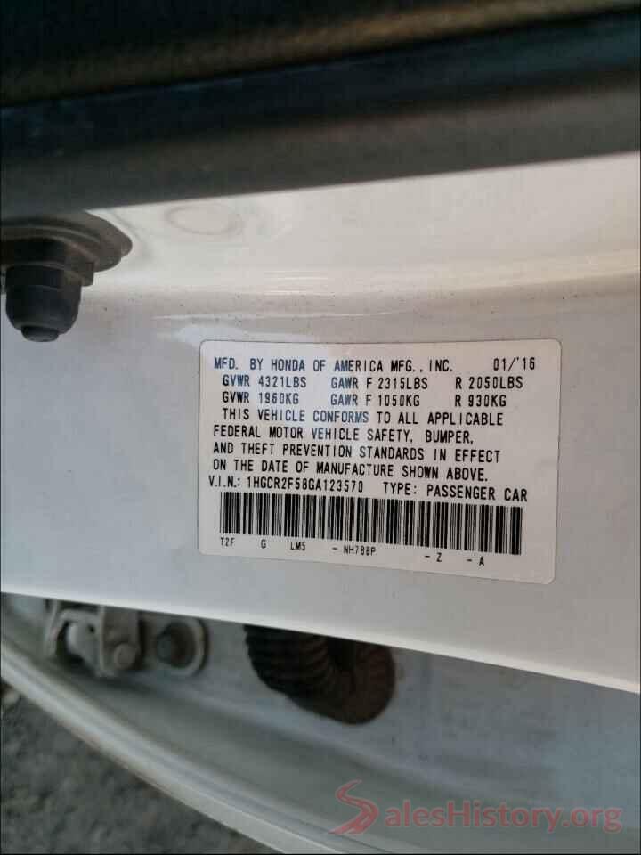 1HGCR2F58GA123570 2016 HONDA ACCORD