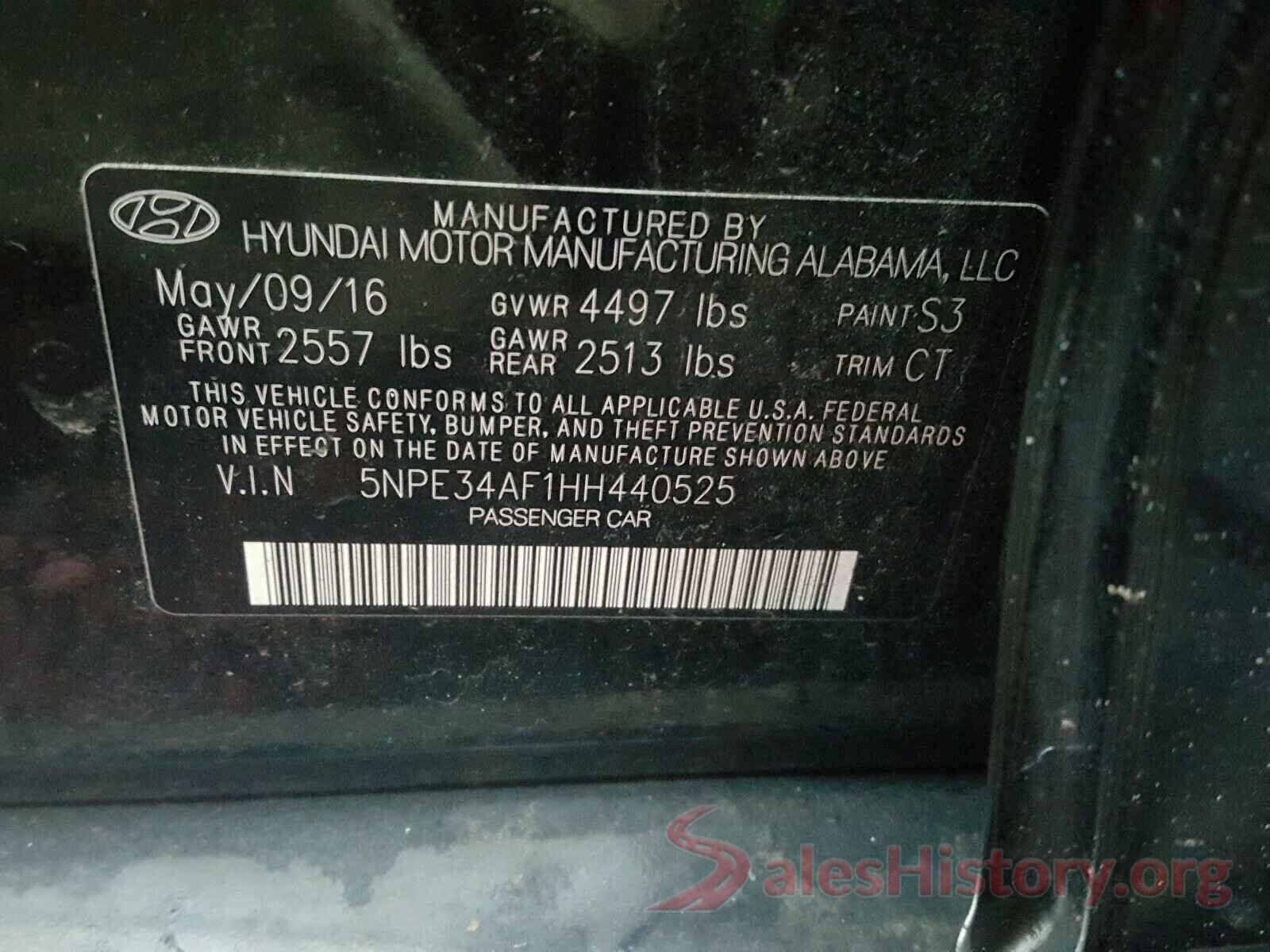 5NPE34AF1HH440525 2017 HYUNDAI SONATA