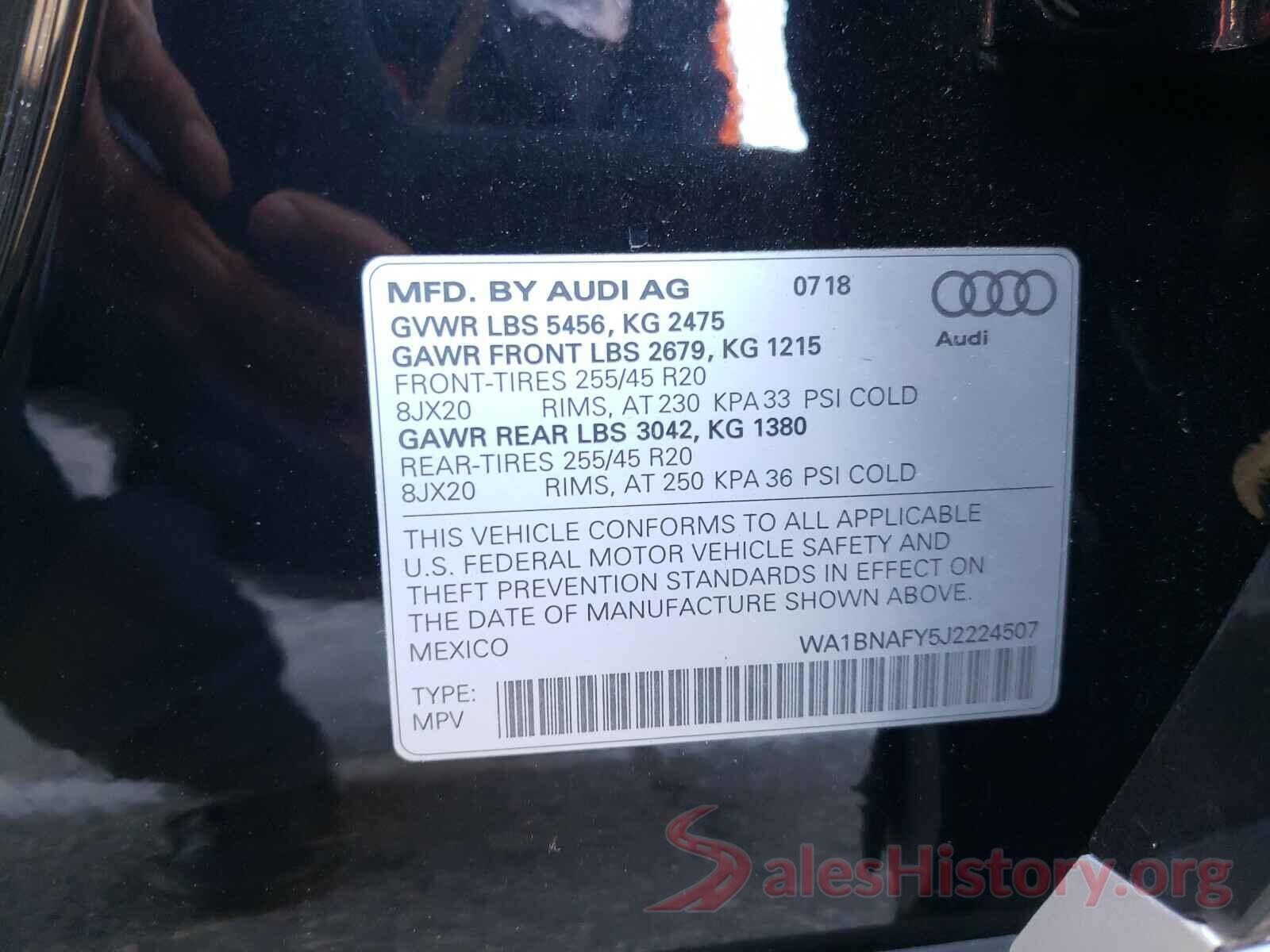 WA1BNAFY5J2224507 2018 AUDI Q5