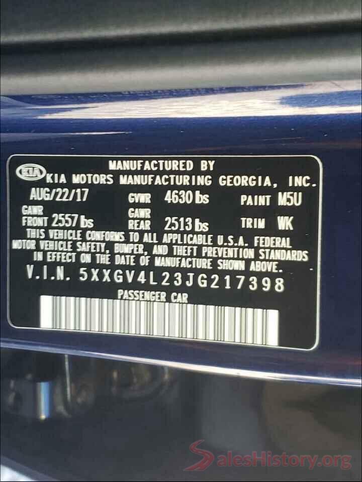 5XXGV4L23JG217398 2018 KIA OPTIMA