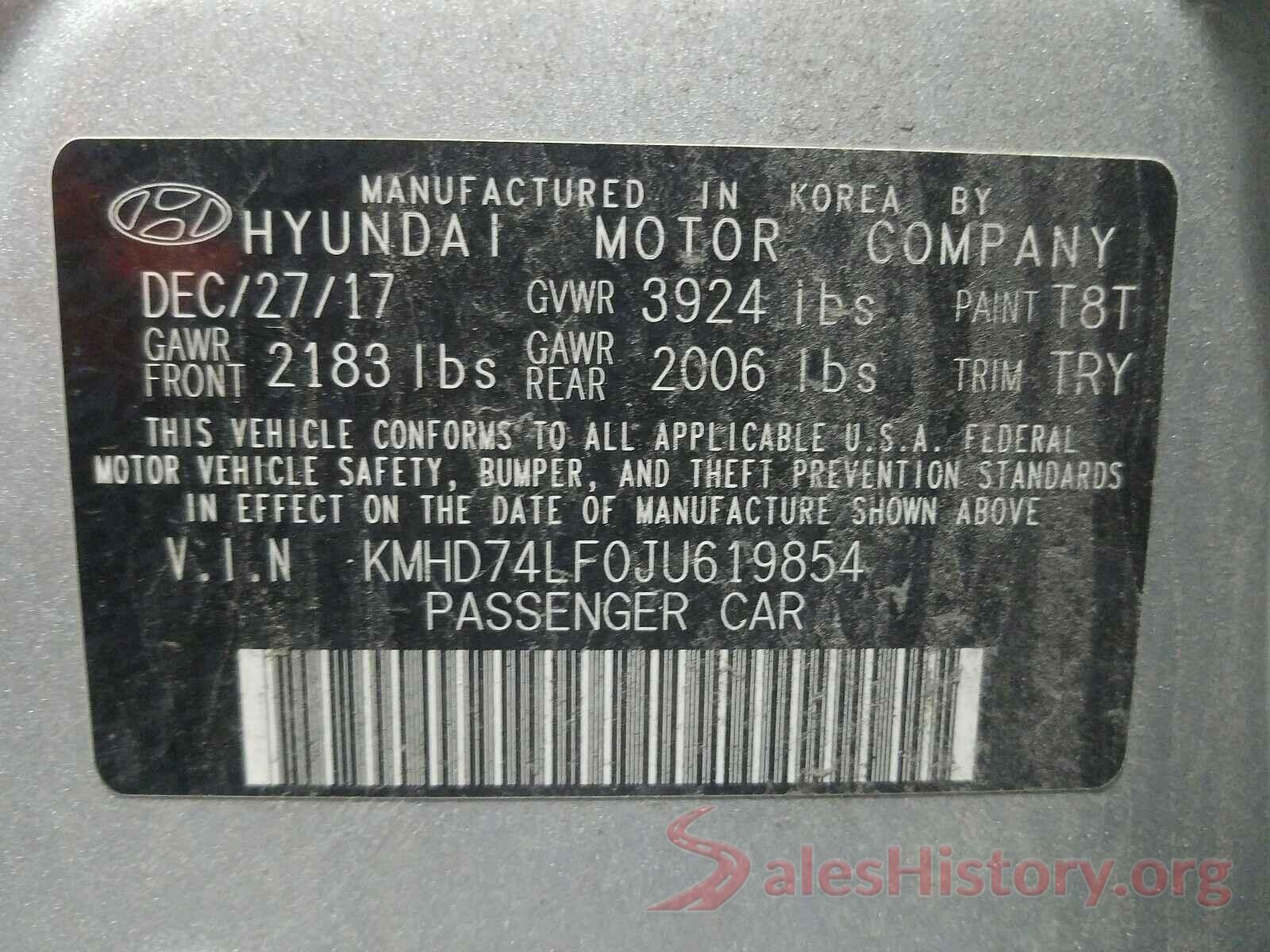 KMHD74LF0JU619854 2018 HYUNDAI ELANTRA