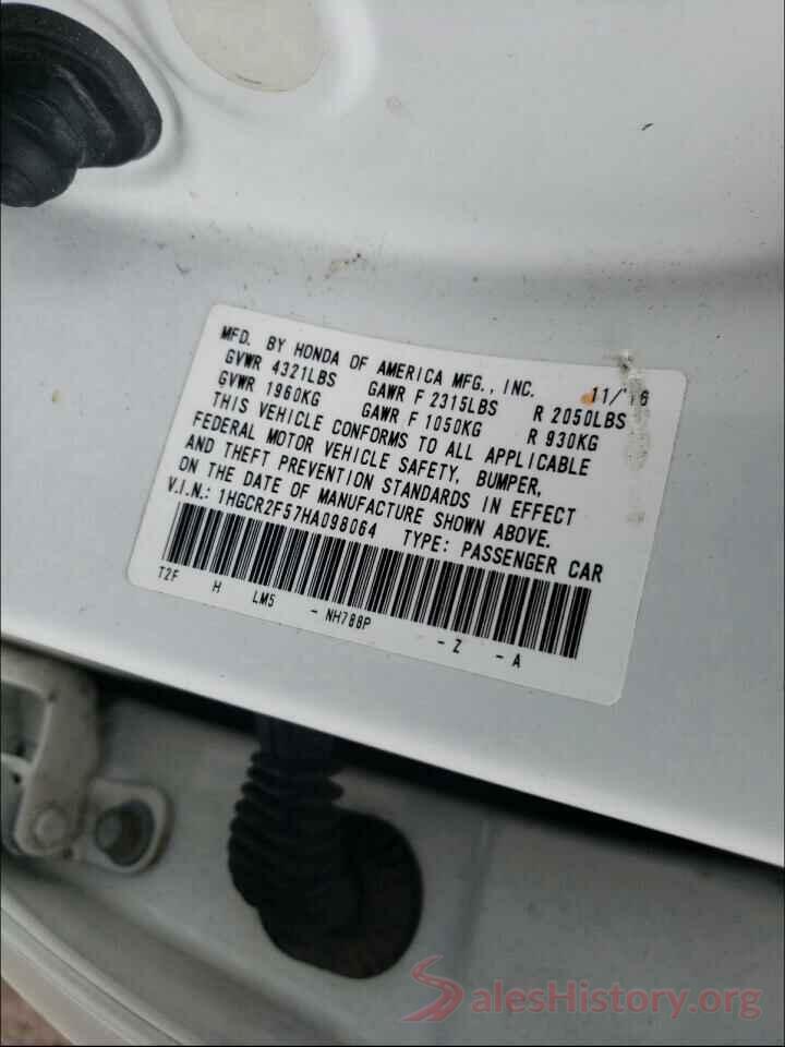 1HGCR2F57HA098064 2017 HONDA ACCORD