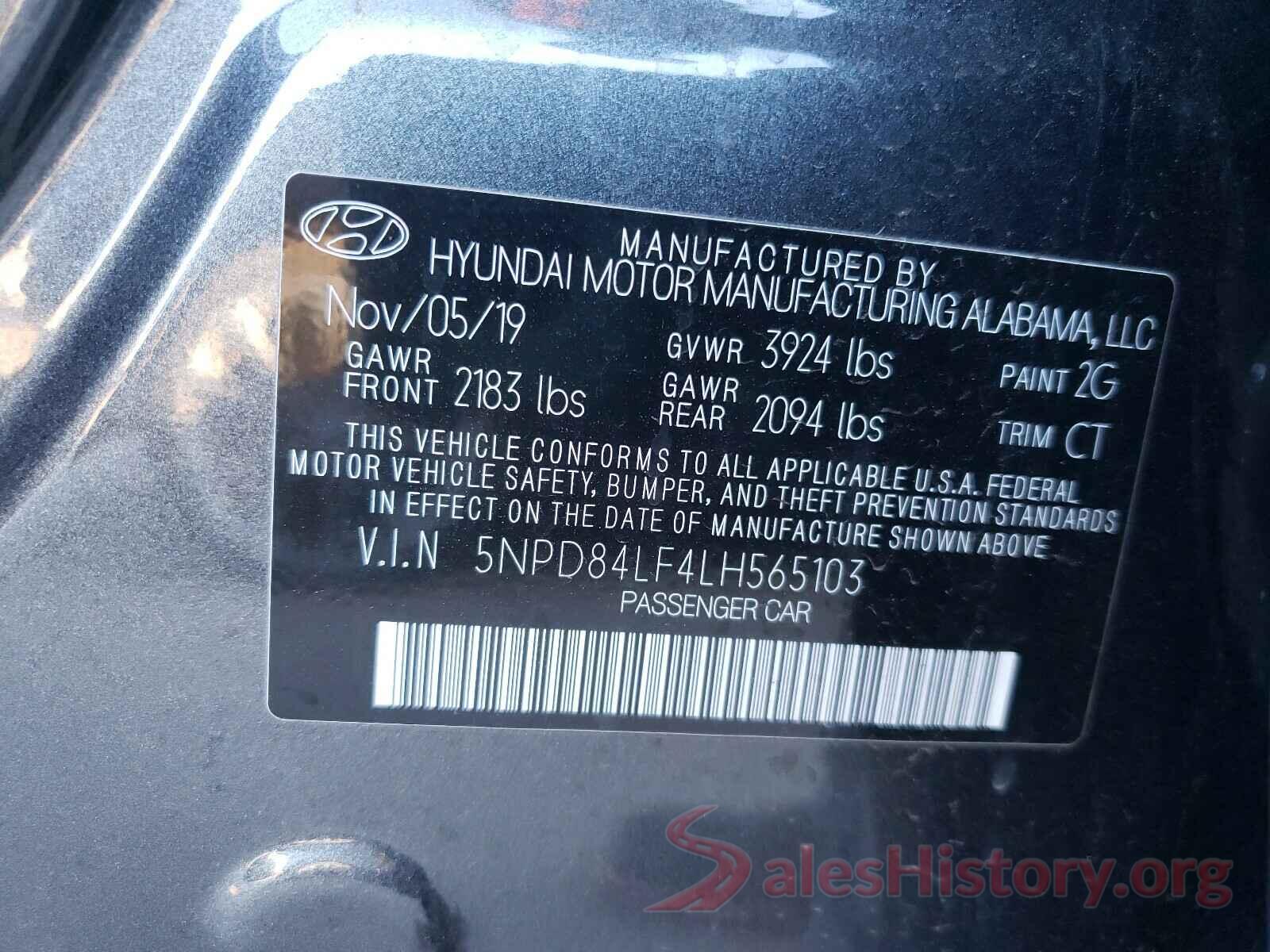 5NPD84LF4LH565103 2020 HYUNDAI ELANTRA