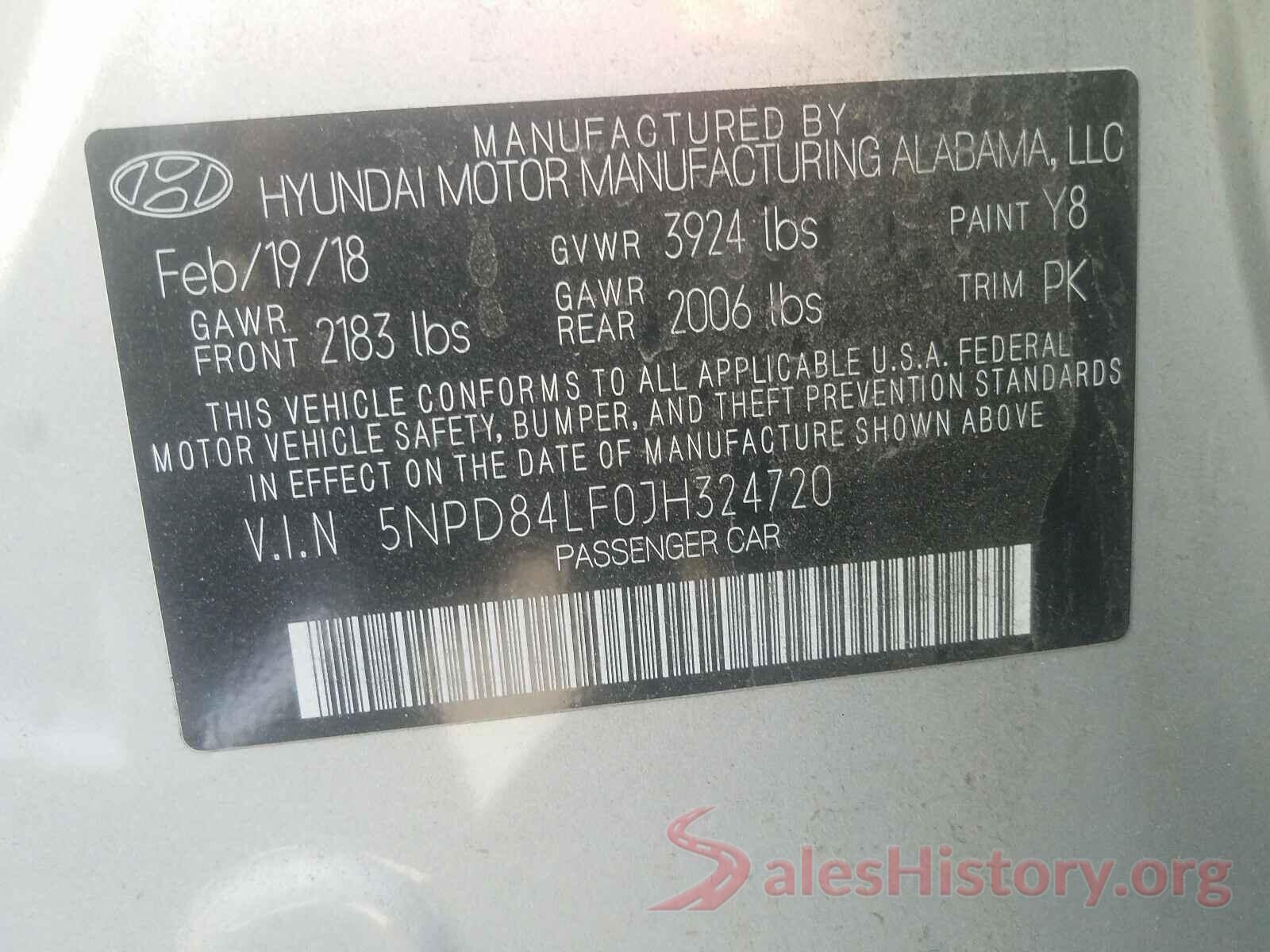 5NPD84LF0JH324720 2018 HYUNDAI ELANTRA