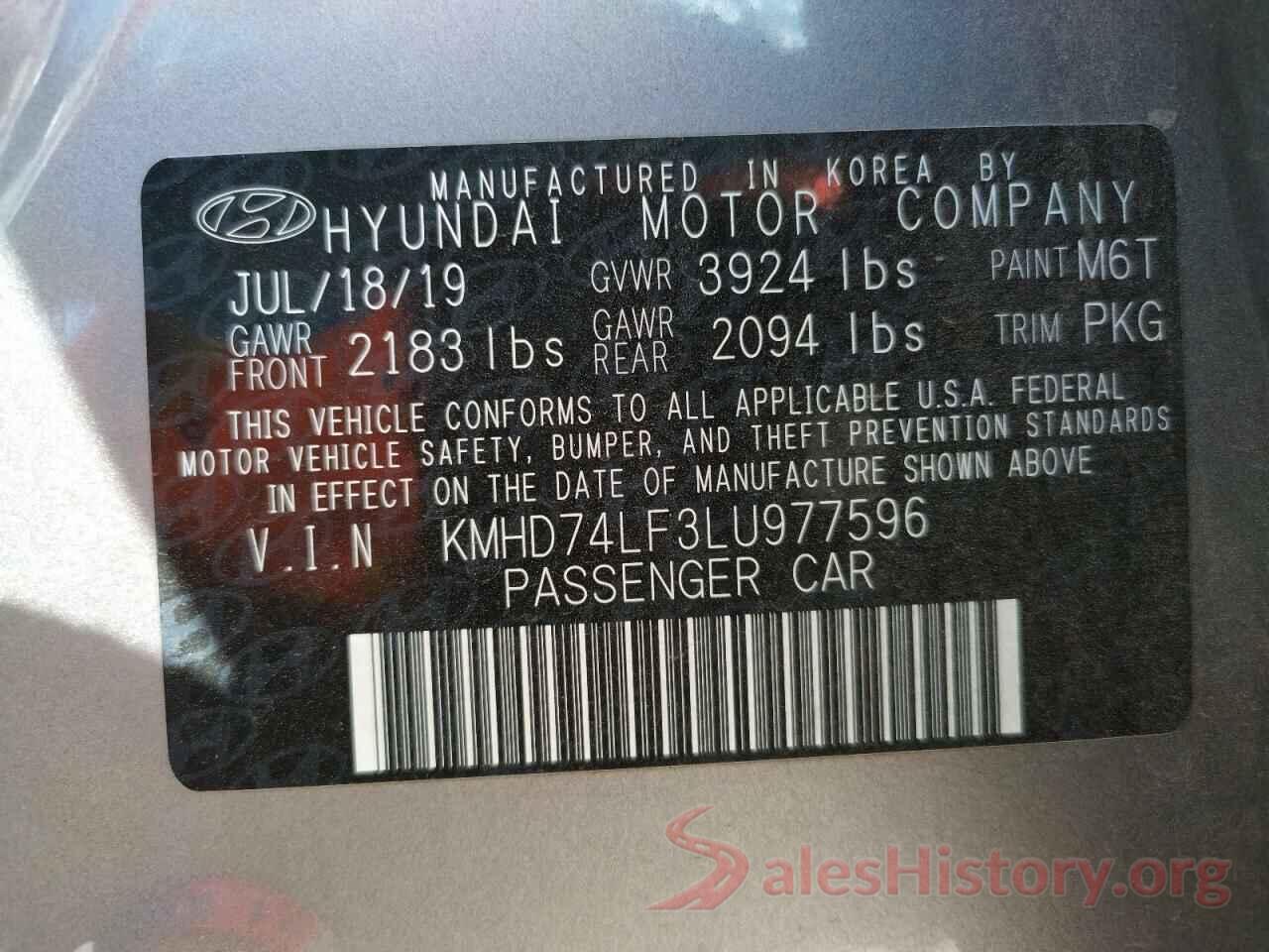 KMHD74LF3LU977596 2020 HYUNDAI ELANTRA