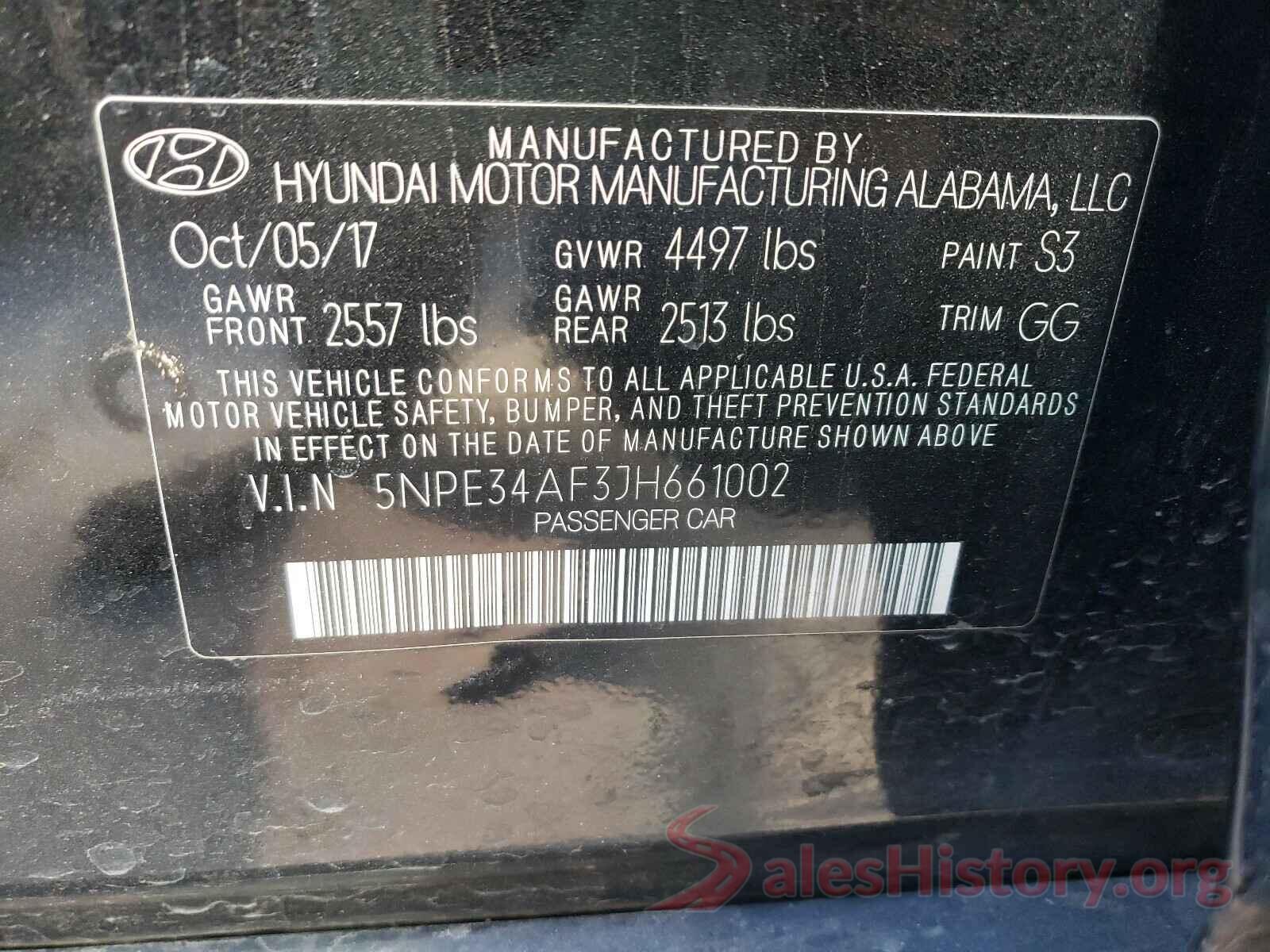 5NPE34AF3JH661002 2018 HYUNDAI SONATA