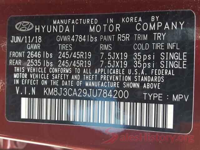 KM8J3CA29JU784200 2018 HYUNDAI TUCSON