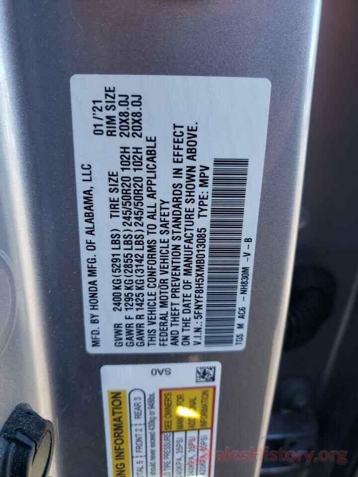 5FNYF8H5XMB013085 2021 HONDA PASSPORT