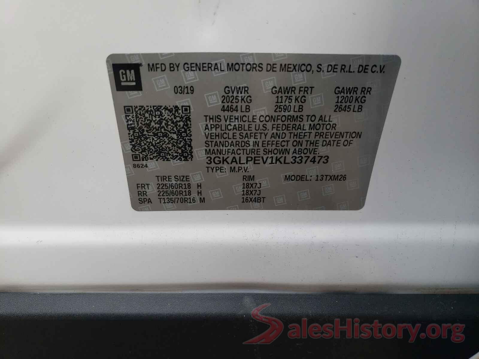 3GKALPEV1KL337473 2019 GMC TERRAIN