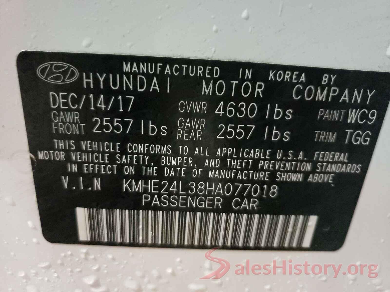 KMHE24L38HA077018 2017 HYUNDAI SONATA