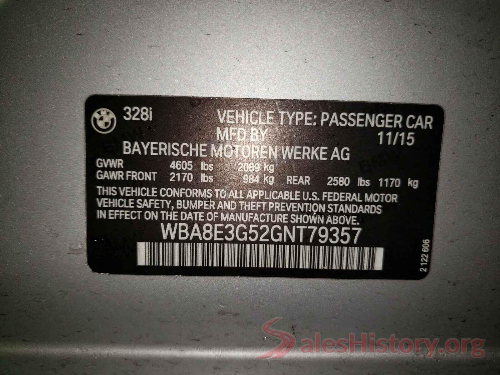 WBA8E3G52GNT79357 2016 BMW 3 SERIES