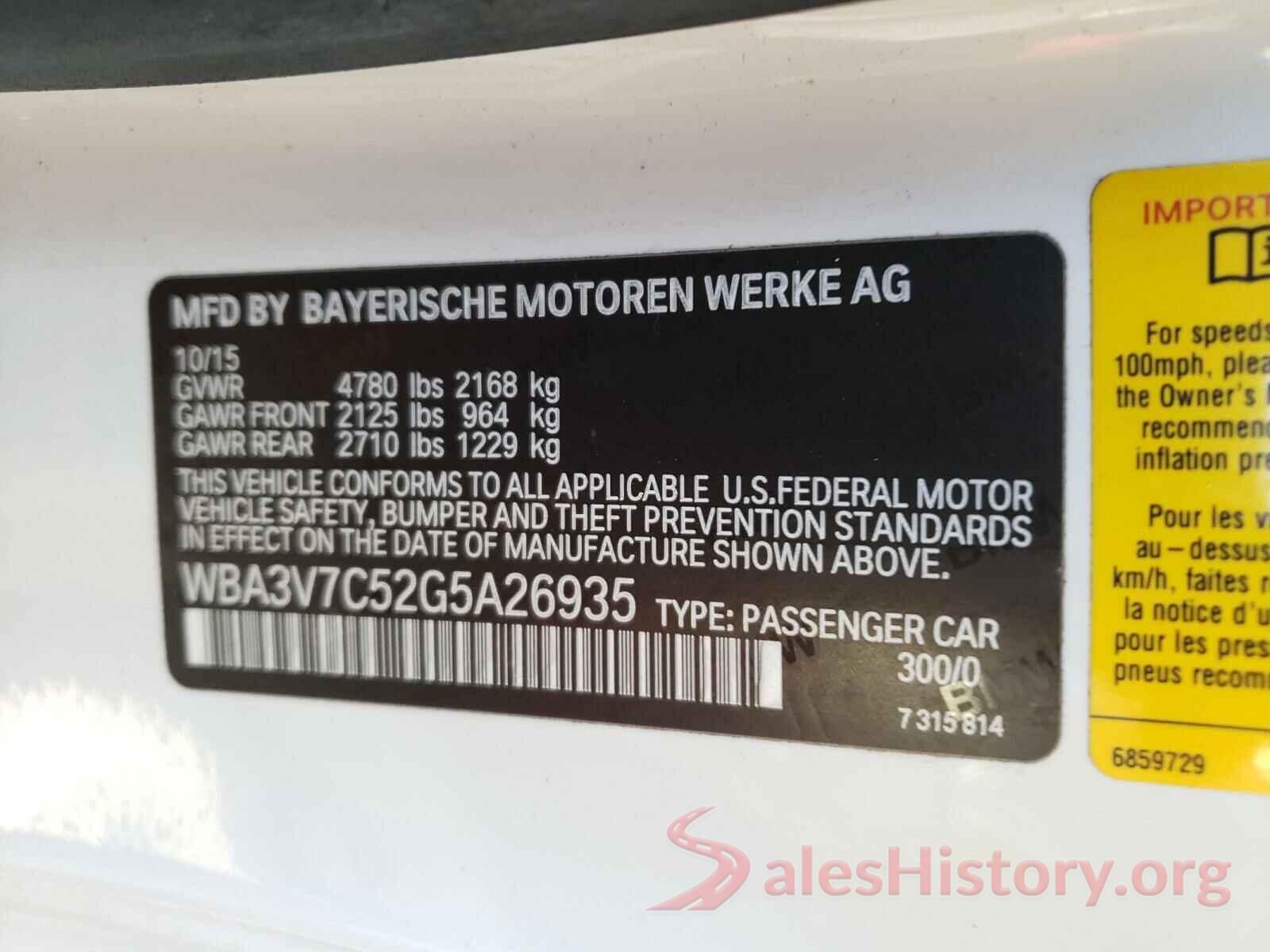 WBA3V7C52G5A26935 2016 BMW 4 SERIES