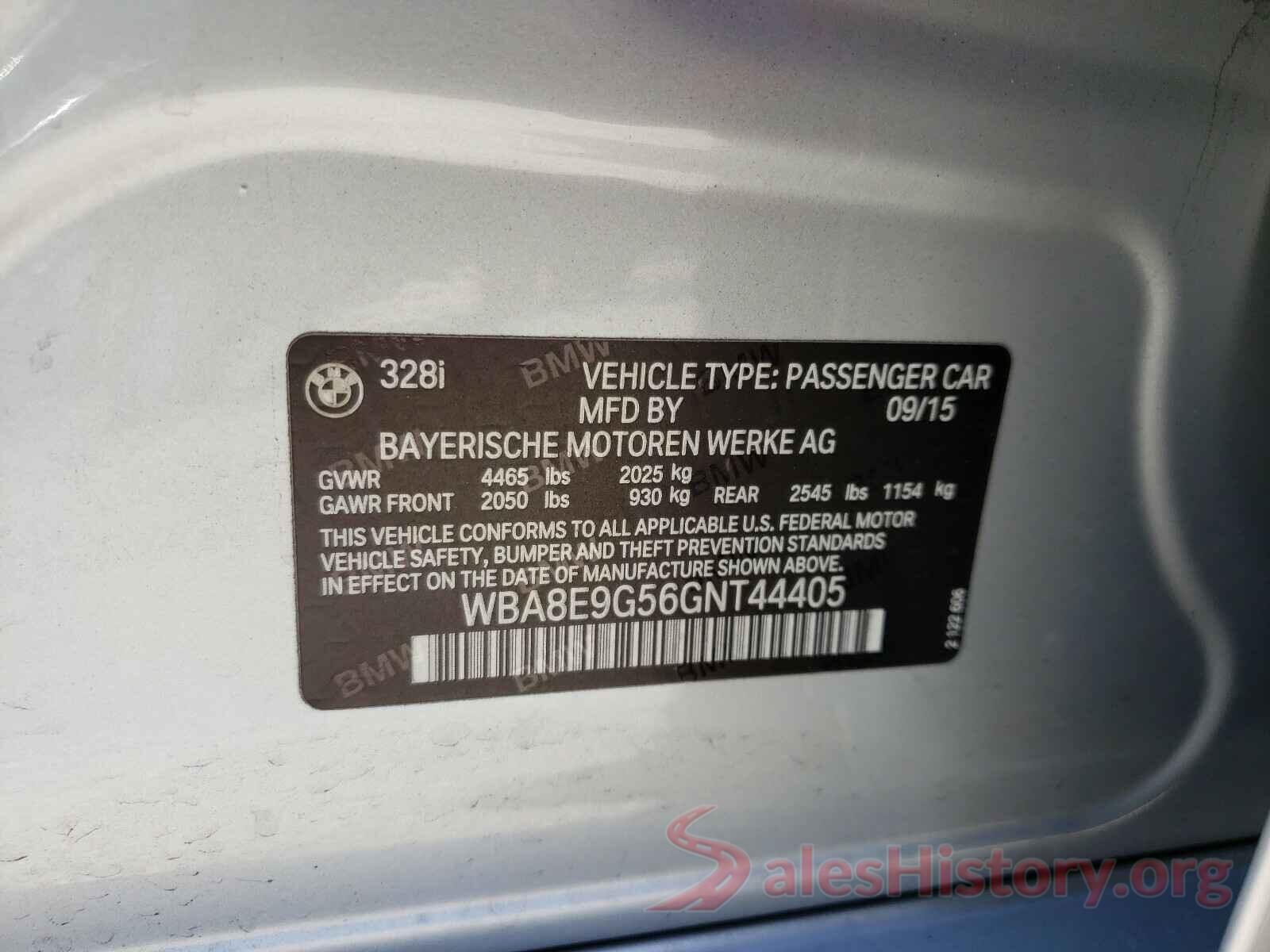 WBA8E9G56GNT44405 2016 BMW 3 SERIES