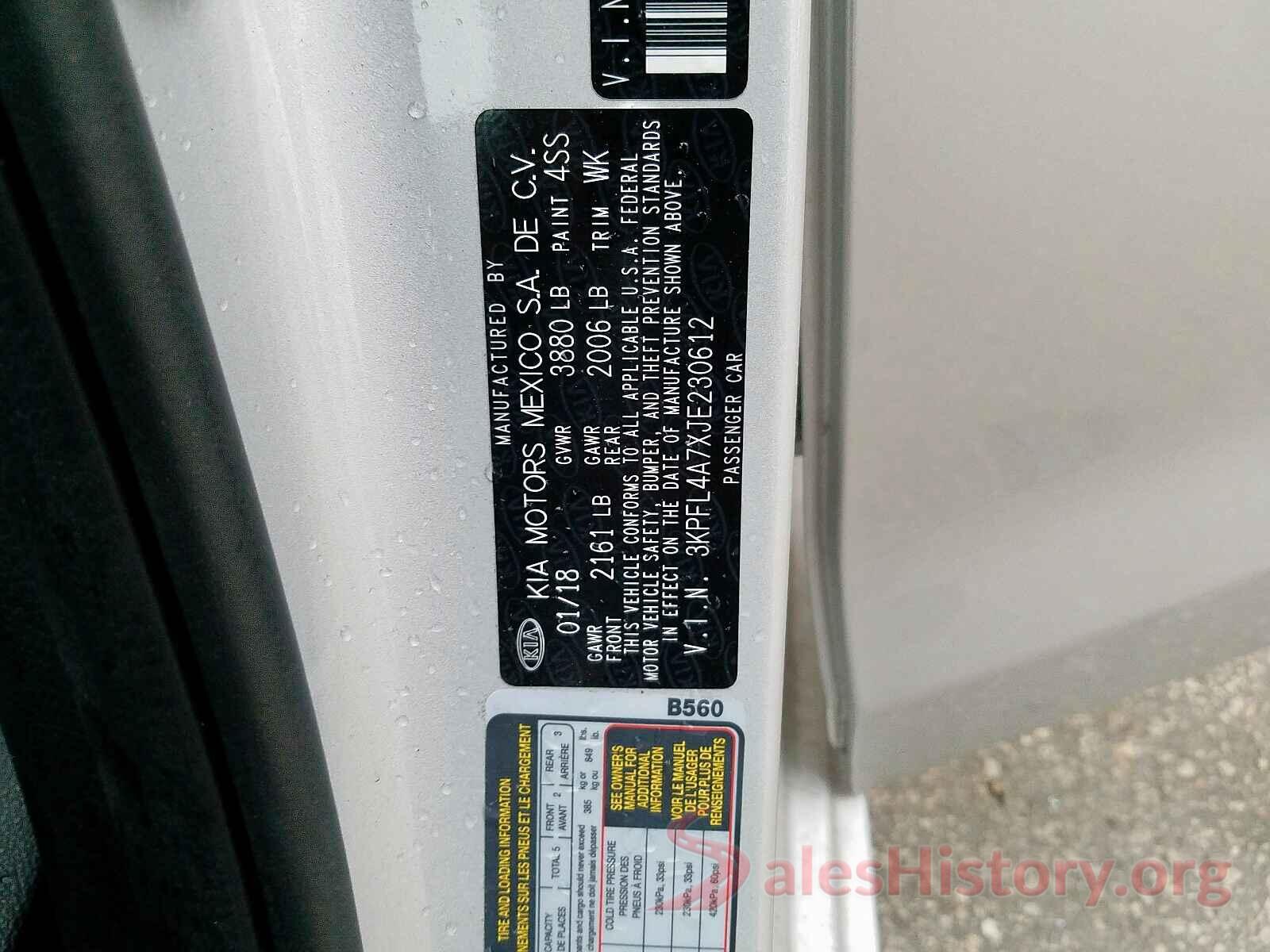 3KPFL4A7XJE230612 2018 KIA FORTE