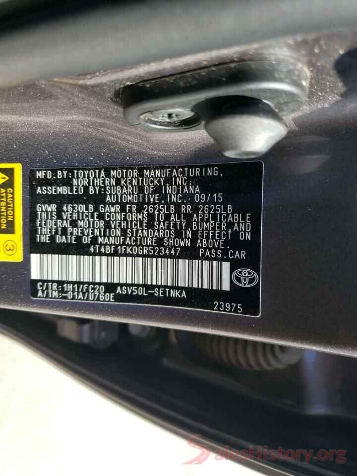 4T4BF1FK0GR523447 2016 TOYOTA CAMRY