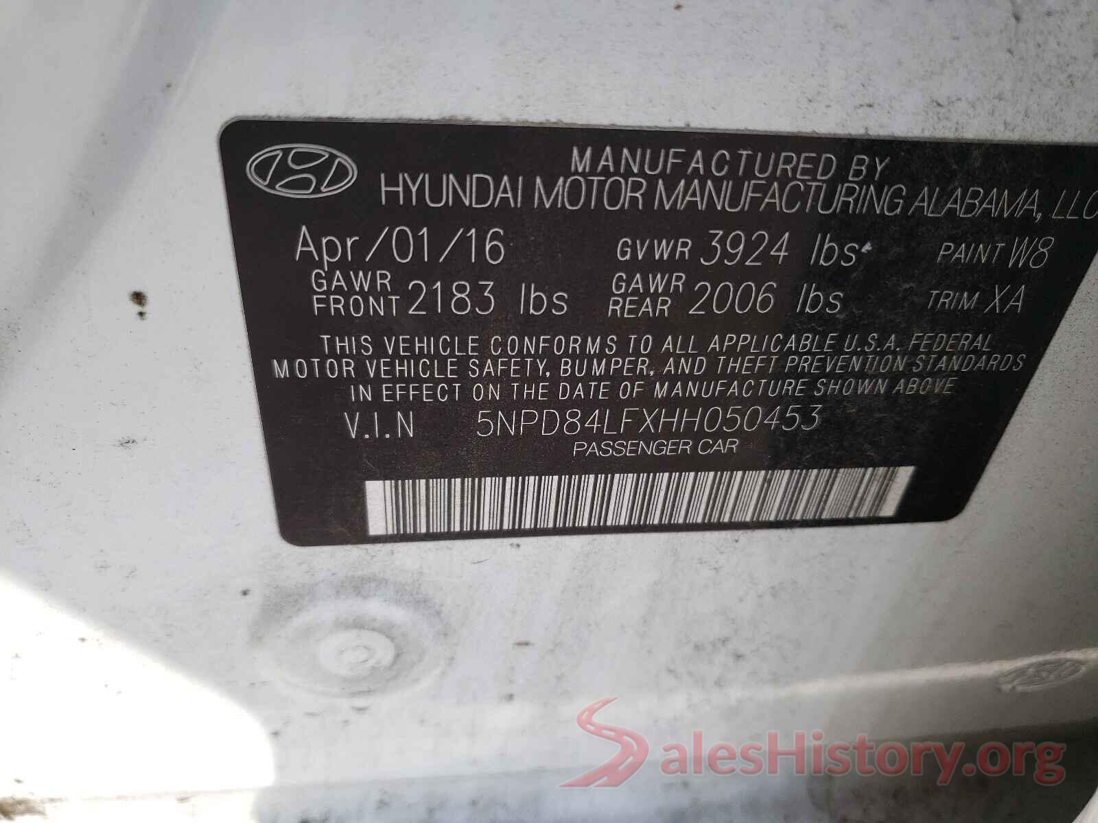 5NPD84LFXHH050453 2017 HYUNDAI ELANTRA