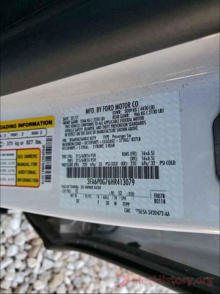 3FA6P0G76HR413079 2017 FORD FUSION