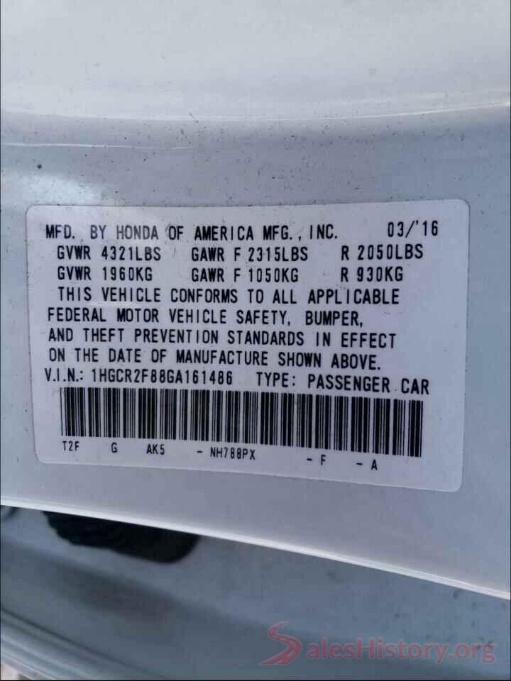 1HGCR2F88GA161486 2016 HONDA ACCORD