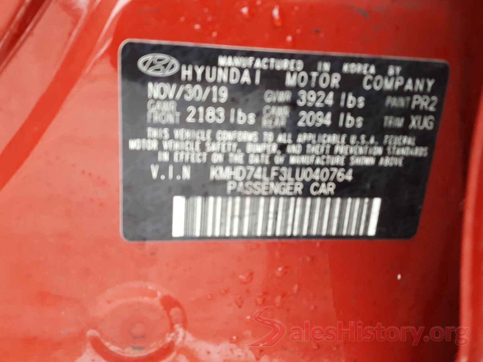 KMHD74LF3LU040764 2020 HYUNDAI ELANTRA