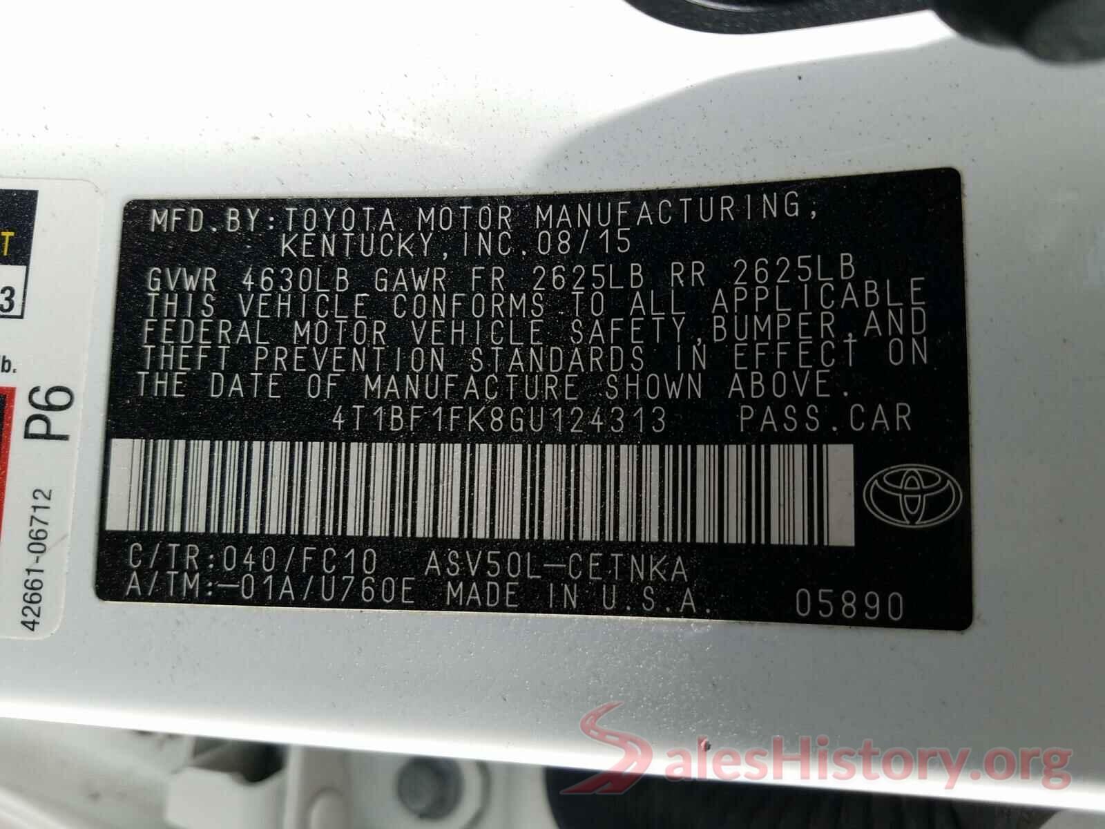 4T1BF1FK8GU124313 2016 TOYOTA CAMRY