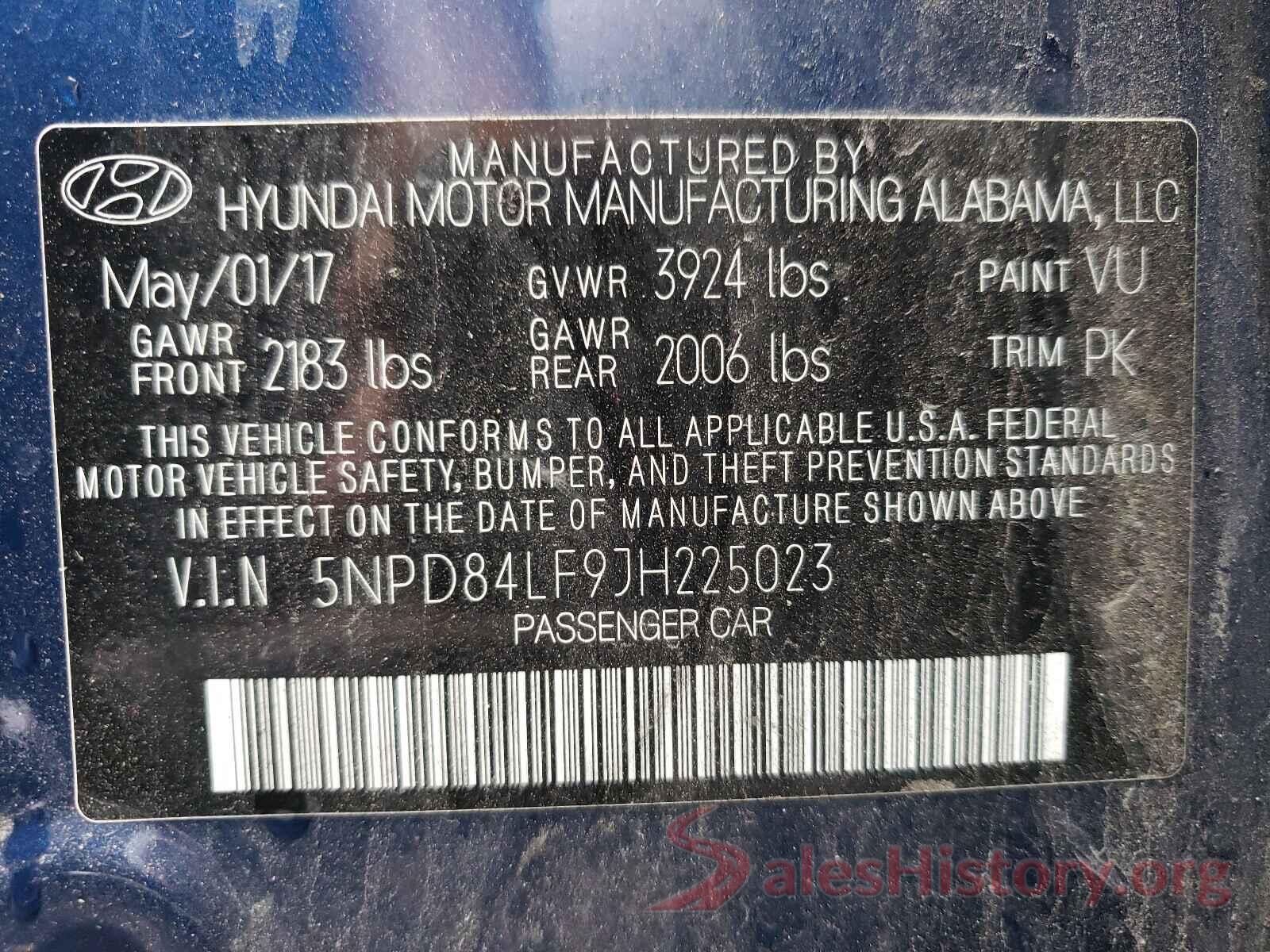 5NPD84LF9JH225023 2018 HYUNDAI ELANTRA