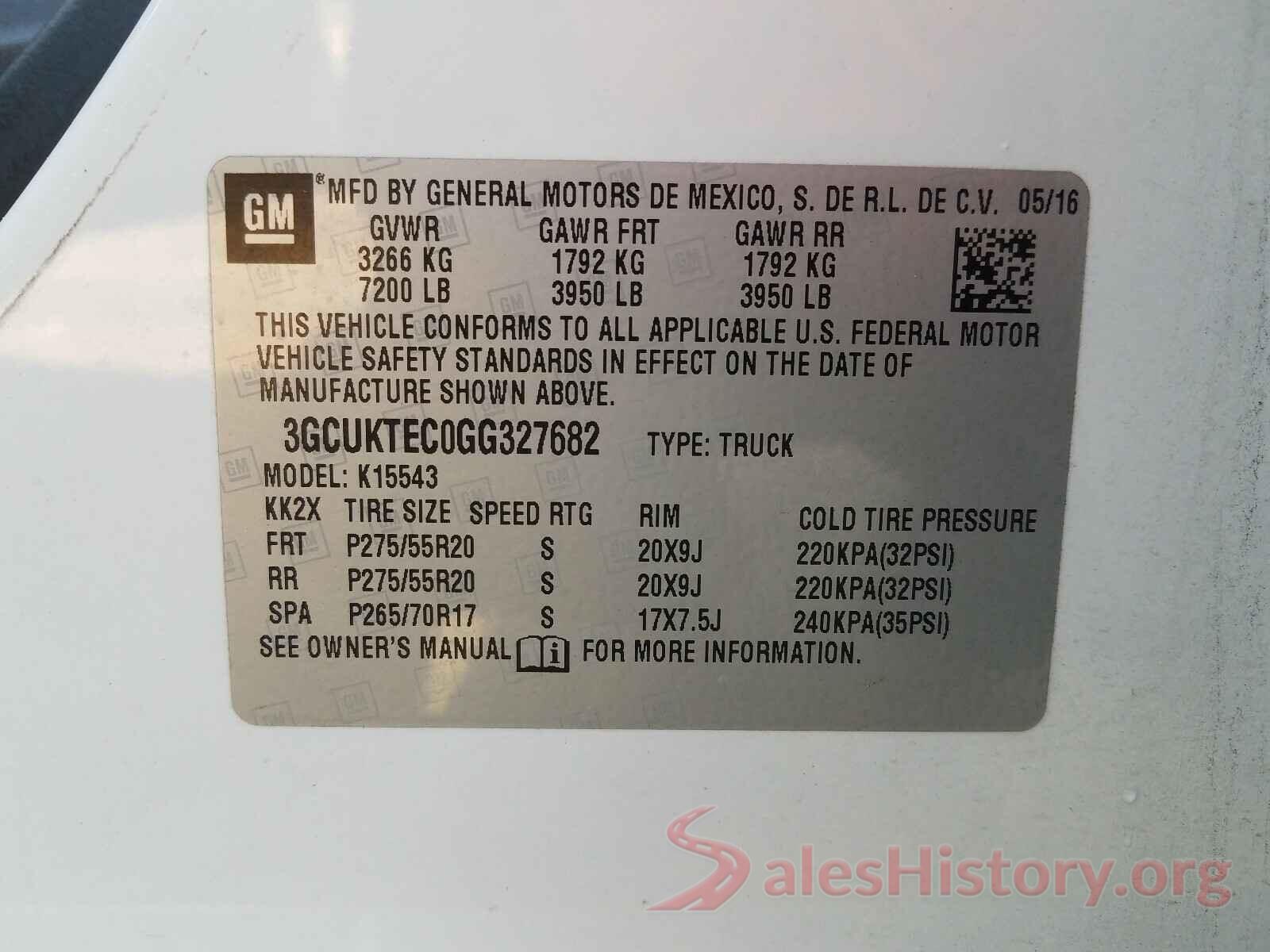 3GCUKTEC0GG327682 2016 CHEVROLET SILVERADO