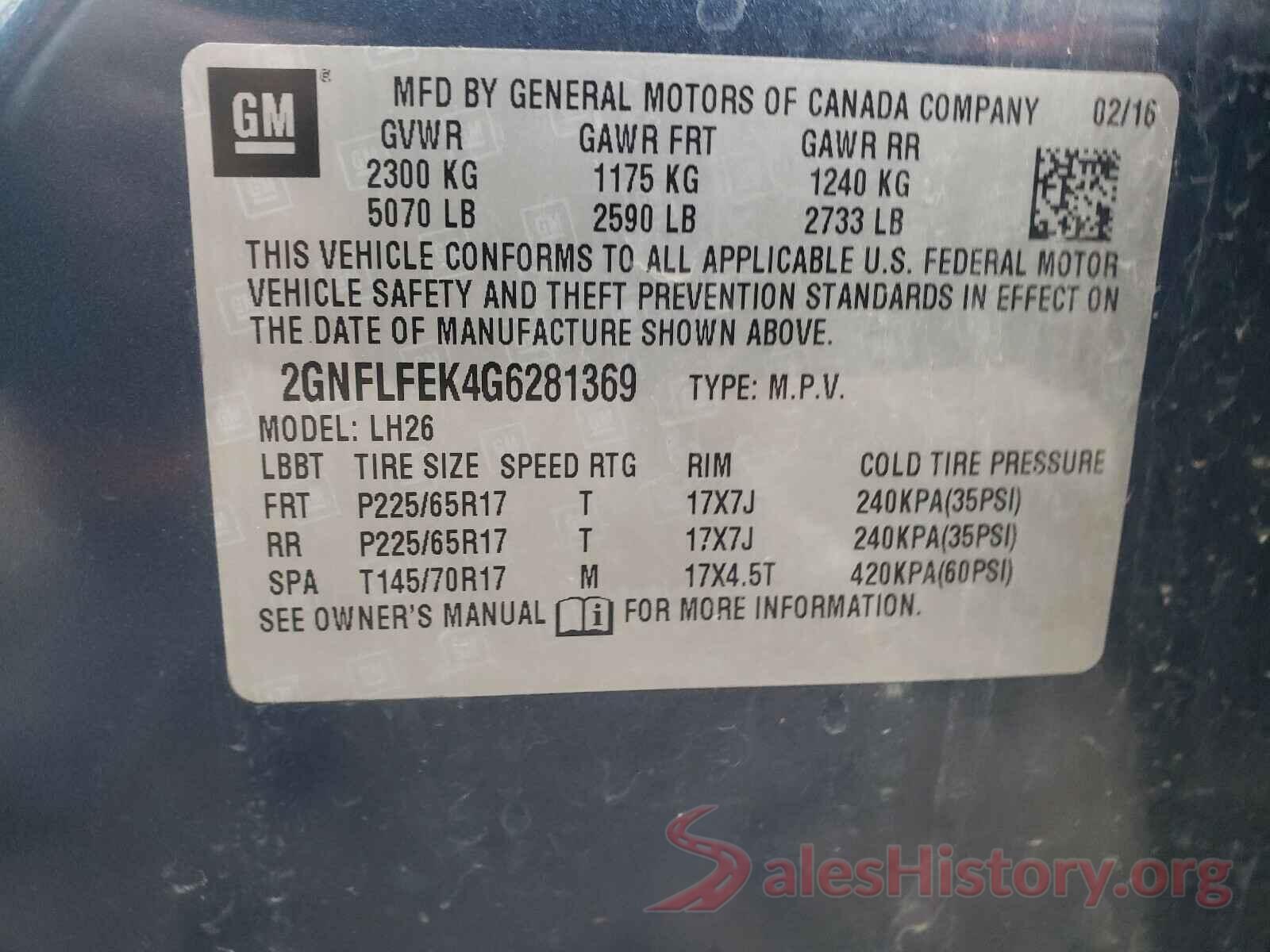 2GNFLFEK4G6281369 2016 CHEVROLET EQUINOX