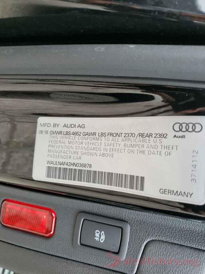 WAULNAF42HN036878 2017 AUDI A4