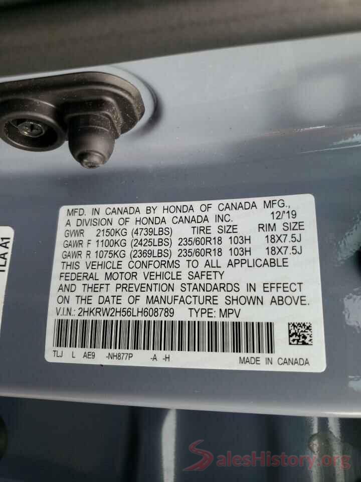 2HKRW2H56LH608789 2020 HONDA CRV