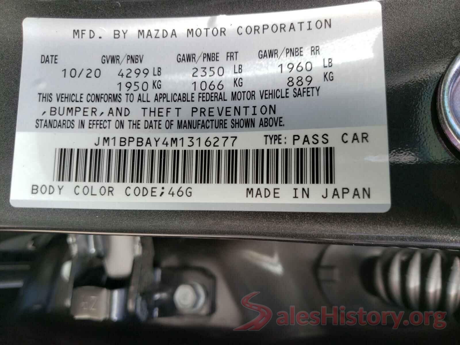 JM1BPBAY4M1316277 2021 MAZDA 3