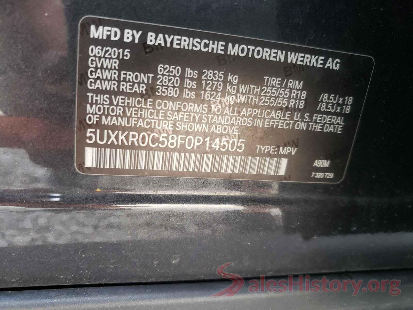 5UXKR0C58F0P14505 2015 BMW X5